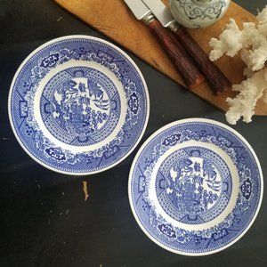 Pair of Blue Willow Small Plates